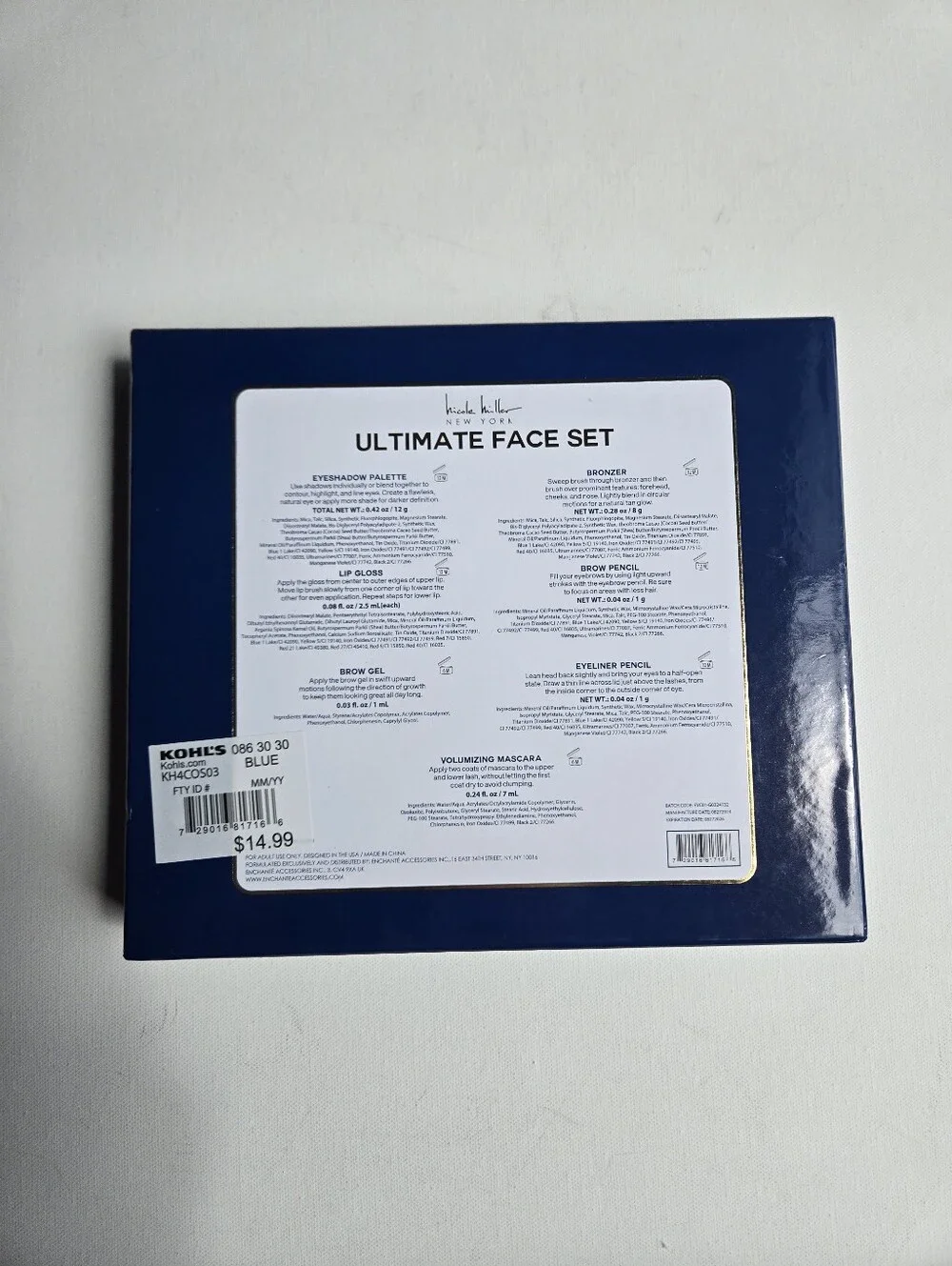 NIB- Nicole Miller Ultimate Face Set - Shimmer Bronze & Warm Rose W Gloss Set